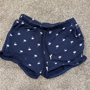 Vineyard Vines Navy Blue Kids Shorts with Pink Floral Pattern